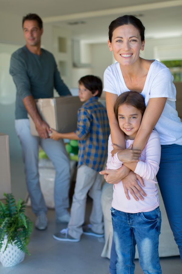 Happy family moving into new Central Ohio house